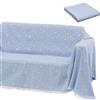 BAKAJI Coperta Copri Divano Piedi Letto Multiuso 180x290cm Fantastia Stelle Azzurro