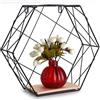 BAKAJI Mensola Parete Esagonale 1 Ripiano Design Moderno Scaffale Legno MDF Metallo Ner