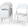 Shally Dogan Set 4 Sedie Bianche in Metallo e Seduta in Ecopelle Imbottita Sedia Ergonomica