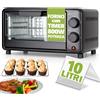 BAKAJI Forno Elettrico Capacità 10 Litri Potenza 800W Temperatura Regolabile e Timer