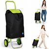 BAKAJI Carrello Poseidon Verde con Interni Termici Trolley Frigo 35L Ruote 36x30x90cm