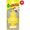 Arbre Magique, Profumatore Auto, Fragranza Vaniglia, Profumazione Dolce e Tropicale, Durata fino a 7 Settimane, Made in Italy, Confezione da 6 Unità
