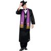 SMIFFYS The Exorcist, costume da prete Father Merrin, Abito con colletto inserito, stola, collana con croce e cappello