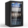 Airfish Frigorifero per bevande con porta in vetro, 86L per 130 lattine, Mini-frigo con ripiani regolabili per birra, vino e bevande, Ideale per casa, bar, ufficio