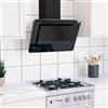 Gecheer Cappa,Aspirante,Cucina,a Muro,in Acciaio Inox,e Vetro Temperato,Nero,60 cm