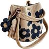 Generico Borsa All'Uncinetto - Borsa A Tracolla In Stile Boho Con Fantasia Floreale | A Maglia,Per Viaggi, Feste, Vacanze, Outdoor, Shopping, Spostamenti Quotidiani, Donne e Ragazze