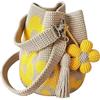 Generico Borsa Tote All'Uncinetto - Borsa A Spalla Con Fantasia Floreale | Borsellino All'Uncinetto | Per Viaggi, Feste, Vacanze, Outdoor, Shopping, Spostamenti Quotidiani, Donne e Ragazze