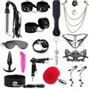 Generico Set di accessori yoga di lusso per coppie, popolare collezione da 18 pezzi, set combinato multifunzione con manette regolabili e benda per gli occhi-ITLTA06 (Nero set)