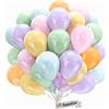 Bastelbär Palloncini compleanno - 100 Pezzi - Prodotto in Europa - Palloncini Color Pastello Biologici di alta qualità - 100% Lattice naturale - Palloncini Colorati - Palloncini a elio colorati bambina bambino