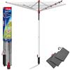 Vileda Sun-Lift - Stendibiancheria compatto, lunghezza 40 m, altezza regolabile da 1,55 a 1,72 m, sistema Easy-Lift incluso, 8 supporti per grucce per il pavimento, custodia resistente ai raggi UV