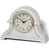 PRESENTIME & Co. - Orologio da tavolo e mensola, stile vintage da fattoria, 33 x 25,4 cm, lente a cupola, movimento al quarzo, finitura grigio crema (decorazione per la casa/decorazione da tavolo)