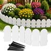 GARDENIX Recinzione da giardino effetto legno, 2,4 m, colore bianco, in plastica, bordo flessibile per prato da innesto, 12 ancoraggi a terra, bordo per aiuola in legno, recinzione da giardino per
