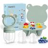 MumEZ Ciuccio Frutta Neonati - Ciuccio per Alimenti Neonati senza BPA, Ciuccio per Frutta Neonati, Ciuccio Frutta Allevia il Dolore alle Gengive, Baby Fruit Feeder (Verde)