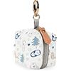 SONARIN Porta Ciuccio Neonati Portatile con Chiusura per Borse per Pannolini,PU Portasucchietto Scatolina Porta Succhietto Portaciuccio Scatola Porta Ciuccio per Riporre 2 Ciucci(Pinguino)