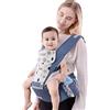 SONARIN Multifunzione Marsupio Neonati con Sedile,Cotone Portantina Ergonomico Porta Bambino Traspirante con Bavaglino,Regolabile per Neonati Bambini 0-36 Mesi,Tutte le Posizioni(Blu)
