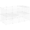 PawHut Recinto per Piccoli Animali Domestici 36 Pannelli Modulabili Bianco
