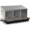 IDMarket - Pondoir per galline 3 slot per casetta in metallo con fondo