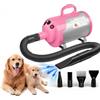 Blanlody Soffiatore per Cani Blower Molto Silenzioso, 5,2 CV/3800 W, Velocità Regolabile, Ventilatore per la Cura Del Cane con 4 Diversi Ugelli, Tubo Elastico