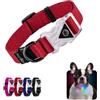 Playexen Collare Luminoso per Cani Collare Cane Regolabili in Morbido Cotone per Cani & Gatto Taglia Piccola Media Grande Collare di Cane LED 2 Modos de Flash Collari per Cane 25-40/2,0cm (S), Rosso