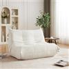 BLUON HOME Divano da pavimento, divano cloud, divano letto, ciniglia Togo a due seater, poltrona da pavimento, sedia da accento senza braccia, divano in stile Togo con schiuma memory (beige)