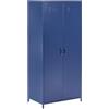 Beliani Armadio Metallo blu marino 2 Ante 3 Ripiani e Appendiabiti 76 x 50 x 171 cm