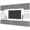B BELINI GROUP Belini Milano 3 Parete Attrezzata Mobile TV 300cm Grigio/Bianco Lucido
