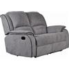 Vente-unique - Divano relax 2 posti Hernani - microfibra - grigio