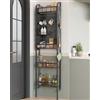 UMDONX Scaffale stretto per bagno,scaffale a scala a 4 livelli