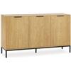 HOMN LIVING Credenza Monica a 3 ante, colore legno, 140 cm (larghezza) 40 cm (profondità) 80 cm (altezza)