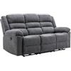 Vente-unique - Divano relax 3 posti Burolo - poliestere - grigio