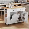 Muskel Isola da cucina mobile con piano del tavolo estraibile, carrello da cucina con vano pattumiera, portasciugamani e grande capienza, carrello da portata per cucina, sala da pranzo e soggiorno
