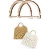 Spldsun 2 Pezzi Borsa Manici Ricambio, Borsa Maniglia, D Forma Borsa Maniglie, Accessori DIY Ricambio per Portafogli, Borsette, Borse Spiaggia, Cestini (14 cm)