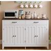 Blishom Credenza Cucina,Mobile da Cucina con Piano, con 4 Doors and 2 Drawers,per Soggiorno, Cucina, Sala da Pranzo,140 x 40 x 89CM,Retro