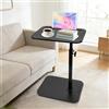 Wapasezyar C-Form - Tavolino regolabile in altezza, piccolo tavolino da divano, girevole a 360°, tavolino da caffè, tavolino da caffè, tavolino da letto, per divano, soggiorno, camera da letto (nero)