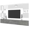 B BELINI GROUP Belini Milano 3 Parete Attrezzata Mobile TV 300cm Bianco/Grigio Lucido