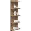 vidaXL Scaffale da parete Rovere Artigianale 30 x 15 x 100 cm, Scaffali da muro eleganti in legno ingegnerizzato, per un living moderno e organizzato, design minimalista