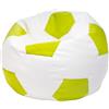 Ecopuf Pouf Calcio M - Pouf calcio in similpelle - Ideale per tifosi - soggiorno - bambini - Poltrona da gioco - 65x45cm, Verde Mela E16