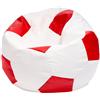 Ecopuf Pouf Calcio M - Pouf calcio in similpelle - Ideale per tifosi - soggiorno - bambini - Poltrona da gioco - 65x45cm, Rosso E6