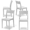 REDÒKASA Set 4 sedie in polipropilene VESTA, impilabile, resistente ai raggi UV, design moderno, ideale per sala da pranzo, cucina, sala d'attesa, bar, ristoranti o giardino (Bianco, 4)