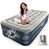 iDOO Letti Gonfiabili,Letto ad Aria Gonfiabile con Pompa Integrata, Gonfiamento/Sgonfiamento Rapido Automatico in 3 Minuti,Superficie Superiore Letto Confortevole,190x100x46cm,Fino a 250Kg(Singolo)