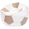 Ecopuf Pouf Calcio M - Pouf calcio in similpelle - Ideale per tifosi - soggiorno - bambini - Poltrona da gioco - 65x45cm, Beige E17