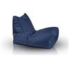 Ecopuf - Pouf Poltrona a Sacco da Esterno Chaise Longue - Puffo per Sedersi con Tasca Portaoggetti e Maniglia - Puff in Tessuto Impermeabile - Poltrona Relax - Arredamento Casa - Blu Nc8