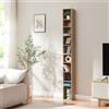 [en.casa] Scaffale a Colonna con 10 Scomparti per CD DVD e Oggetti Decorativi Mobile Alto Salvaspazio con Ripiani Regolabili in Altezza 187 x 20 x 17 cm Effetto Rovere Sonoma