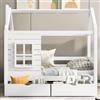 Moimhear Lettino per bambini, 80 x 160 cm (dimensioni interne), con protezione anti-caduta versatile, in legno, per ragazzi e ragazze, in legno massiccio, per bambini, colore: bianco