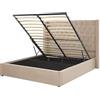 Beliani Letto Imbottito in Tessuto Beige con Box e testiera Alta 160 x 200 cm