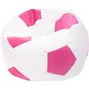 Ecopuf Pouf Calcio L - Pouf calcio in similpelle - Ideale per tifosi - soggiorno - bambini - Poltrona da gioco - 90x55cm, Rosa E5