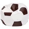 Ecopuf Pouf Calcio XL - Pouf calcio in similpelle - Ideale per tifosi, bambini - soggiorno - Poltrona da gioco - 105x80cm, Marrone Scuro E13