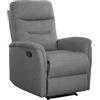 Cribel Poltrona Relax Manuale Giuditta in Tessuto con Leva Laterale | Schienale Alto e Poggiapiedi Reclinabile | Comfort e Design Moderno per Casa Fumo