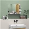 HOMCOM Specchiera Bagno con 4 Ripiani in Legno Moderno 45x15x58.5cm Bianco