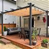 PURPLE LEAF Gazebo Pergola 3 x 4 M Alluminio Pergolato da Giardino con Tetto a Scomparsa Per Giardino Pergolati Terrazzo e Attività Commerciale, Cachi chiaro